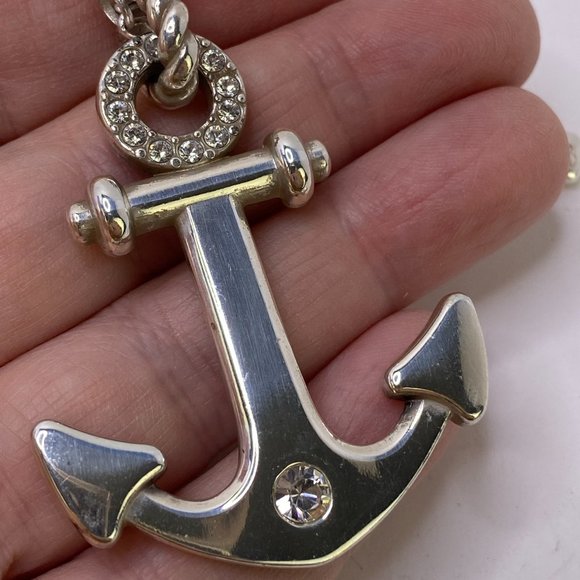 Brighton Ship to Shore long Anchor necklace chain Pendant rhinestone Crystal - Picture 9 of 13